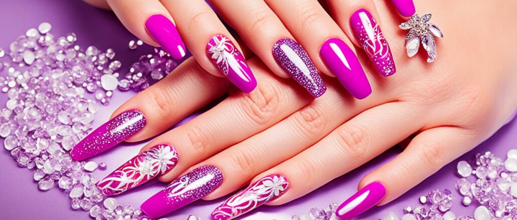 Nageldesign mit Gel und Nailart